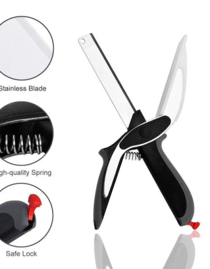 2 in 1 Superior QualitySiplux Kitchen Knife with Spring Action - Clever Cutter Comes with Locking Hinge