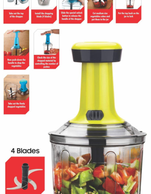 Plastic Push Chopper for Kitchen, Vegetable Chopper